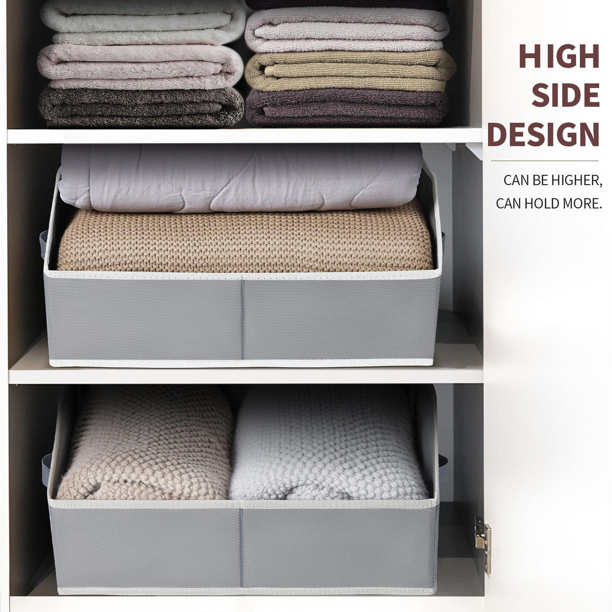 Homsorout foldable storage bins save space when not in use