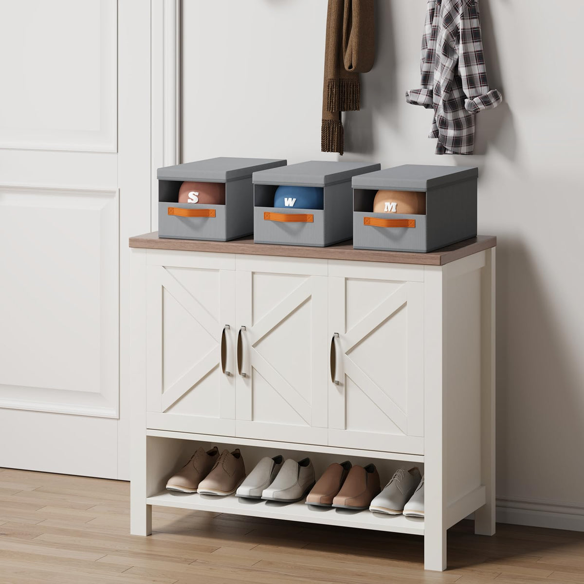 Homsorout storage solution keeps hats scarves and accessories neatly arranged