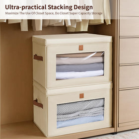 Homsorout large-capacity closet bin measuring 16.5 by 11.8 by 11 inches.