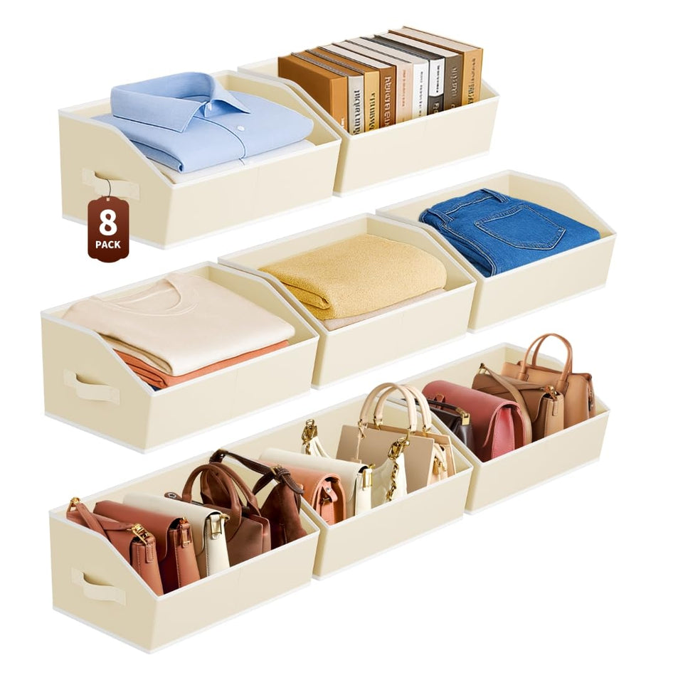 Homsorout large trapezoid closet bin for organized shelves and accessible items