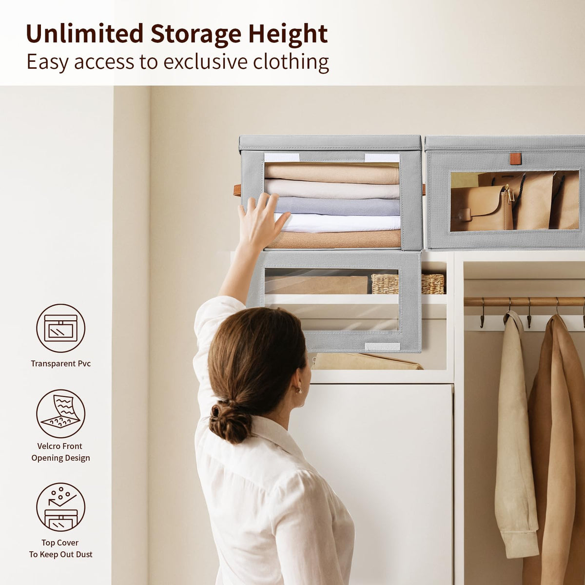 Homsorout organizer with clear PVC window to view contents at a glance