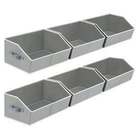 Homsorout large grey storage bin with foldable design for easy closet access