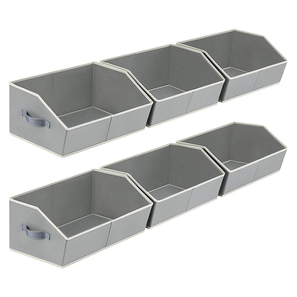Homsorout large grey storage bin with foldable design for easy closet access