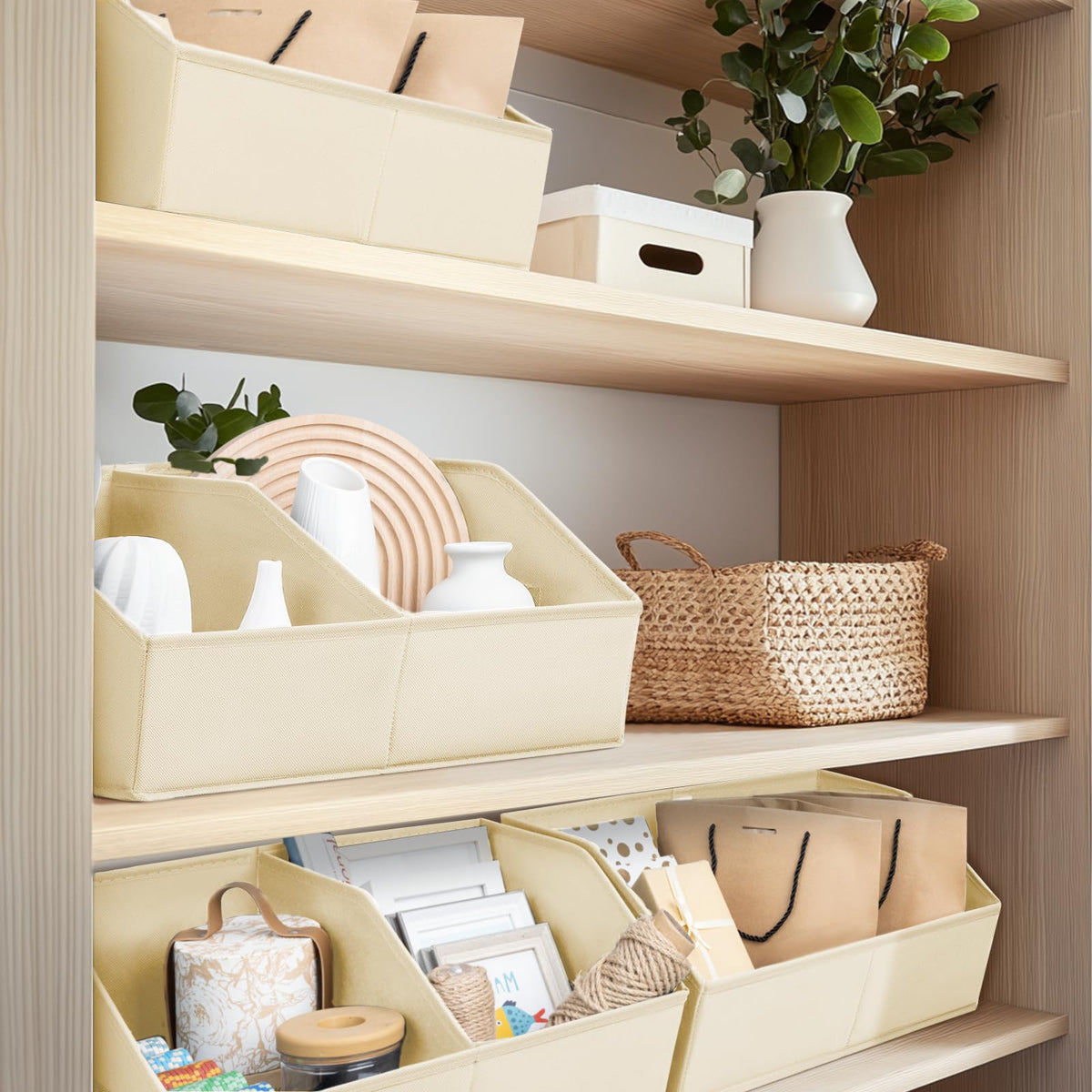 Homsorout laundry room bin beige supports organized laundry spaces