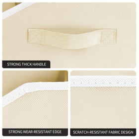 Homsorout beige organizer bin adds neutral storage to decor.