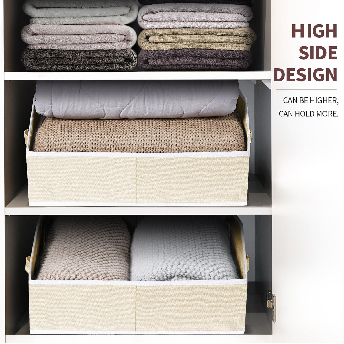 Homsorout organizer bin made of breathable non-woven fabric.