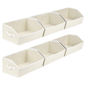 Homsorout trapezoid organizer bin front view for easy access.