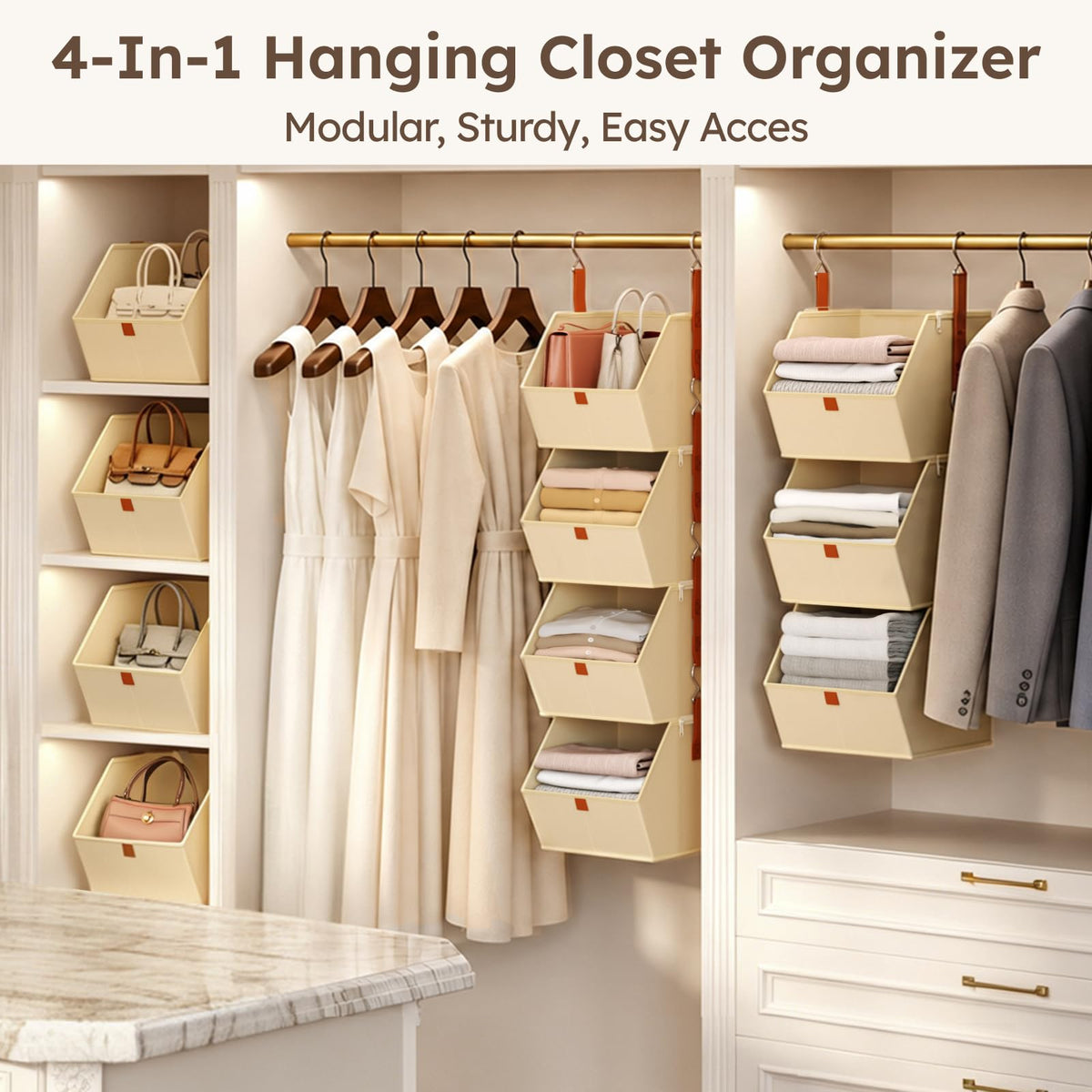 Homsorout side zippers and secure straps stabilizing shelves