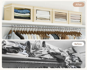 Homsorout stackable storage bin maximizes vertical space in small rooms
