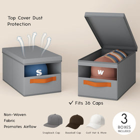 Homsorout stackable hat boxes save space and create a tidy closet