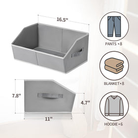 Homsorout grey fabric baskets suit living room and office storage