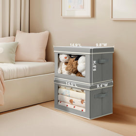 Homsorout four-pack storage bins fit closets, shelves, and desks.