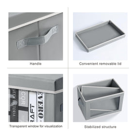Homsorout grey fabric bins complement modern home organization.