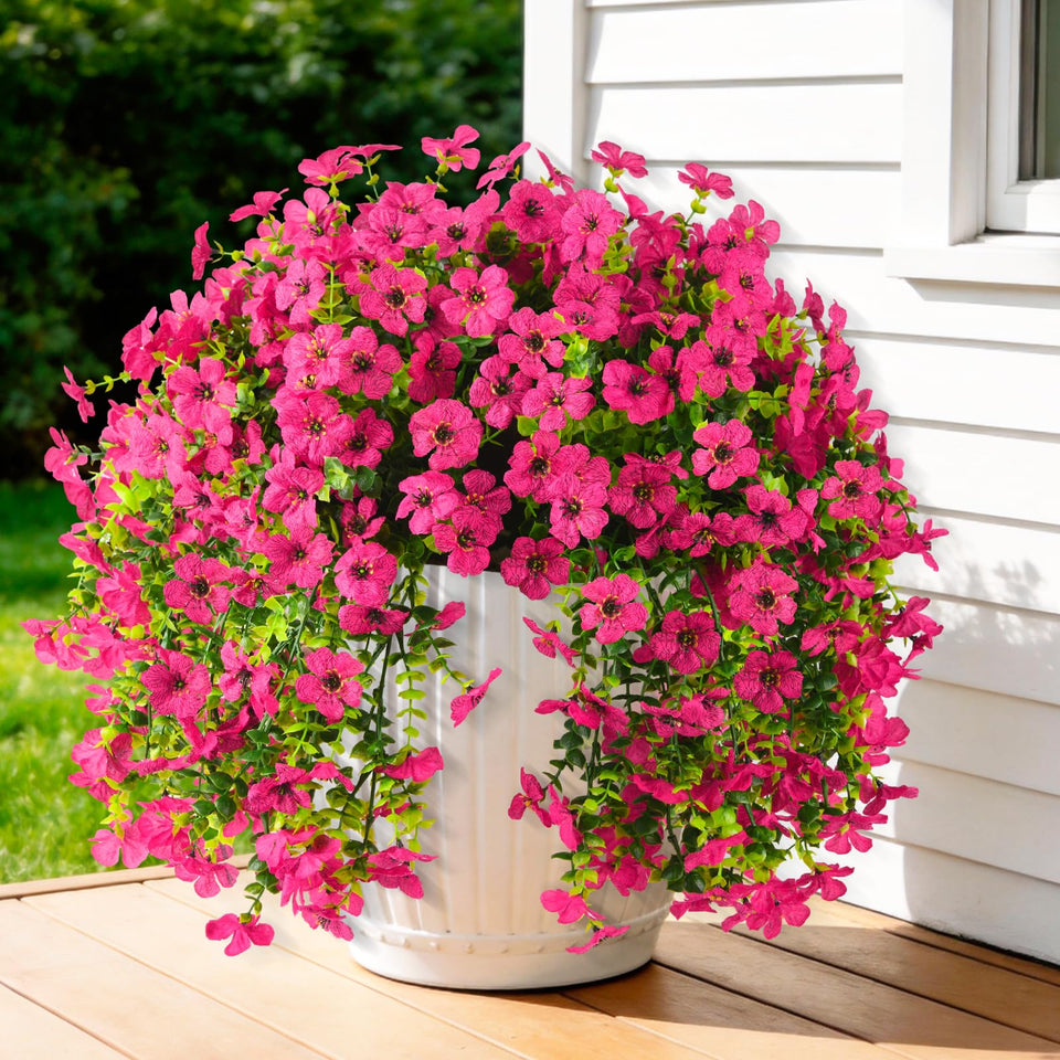 Homsunny artificial daisy rose red outdoor bouquet for planters and porches