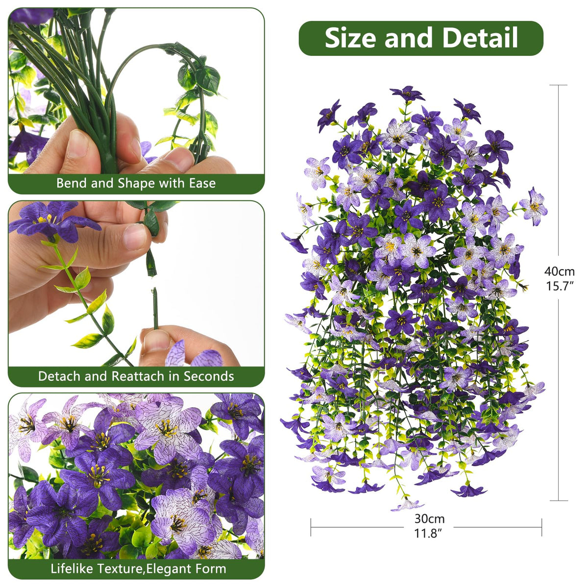 Homsunny purple daisy hanging arrangement for outdoor patio decor.
