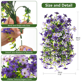 Homsunny purple daisy hanging arrangement for outdoor patio decor.