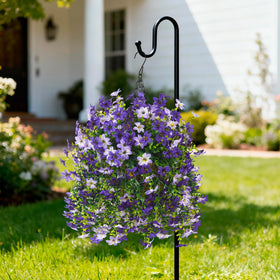 Homsunny silk daisy blooms provide a lifelike look for front porch.