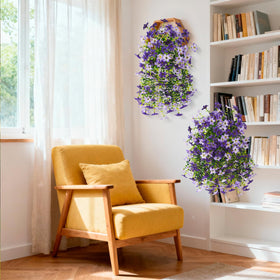 Homsunny outdoor hanging florals, weather-resistant for balcony and yard.