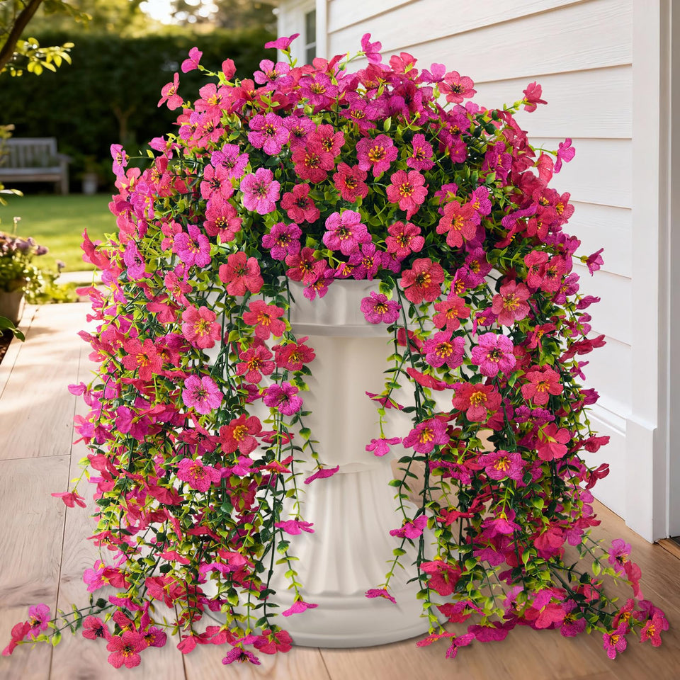 Homsunny artificial hanging flowers: outdoor daisy with eucalyptus for vibrant, low-maintenance décor.