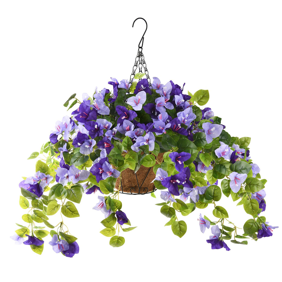 Homsunny bougainvillea hanging basket four stems for vibrant outdoor decor.