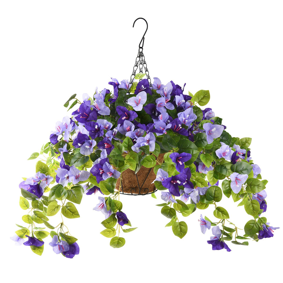 Homsunny bougainvillea hanging basket four stems for vibrant outdoor decor.