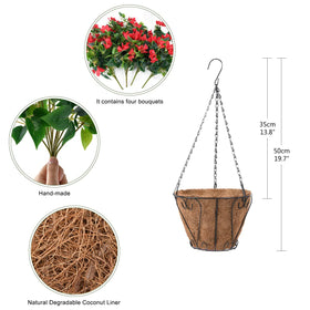 Homsunny bougainvillea hanging flowers red assembly in minutes with foam