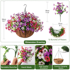 Homsunny coconut-lined hanging flowers create sturdy, stylish outdoor display