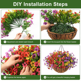 Homsunny coconut lining and metal chain provide sturdy support for outdoor displays.