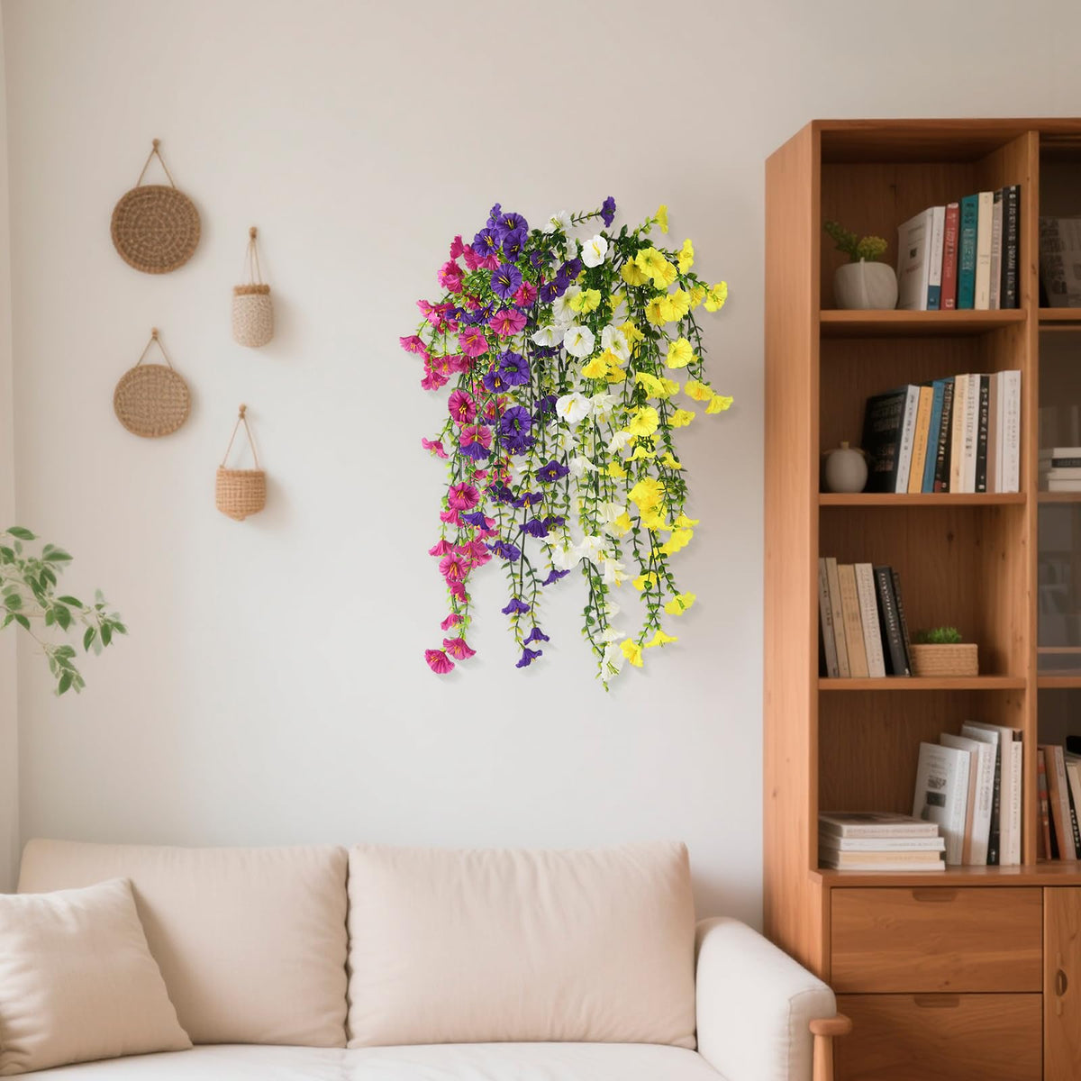 Homsunny eucalyptus leaves add natural texture to faux arrangements.