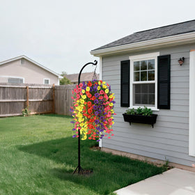 Homsunny faux hanging basket assembled in minutes with flexible stems for creative arrangements