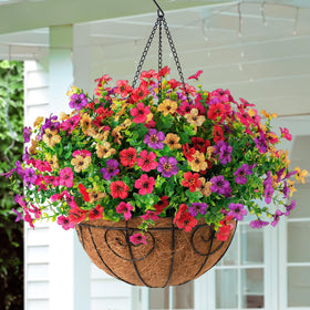 Homsunny front porch yard decor hanging flowers transform entryways with year-round charm.