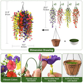 Homsunny lifelike hanging plants enhance patios balconies and porches with minimal upkeep