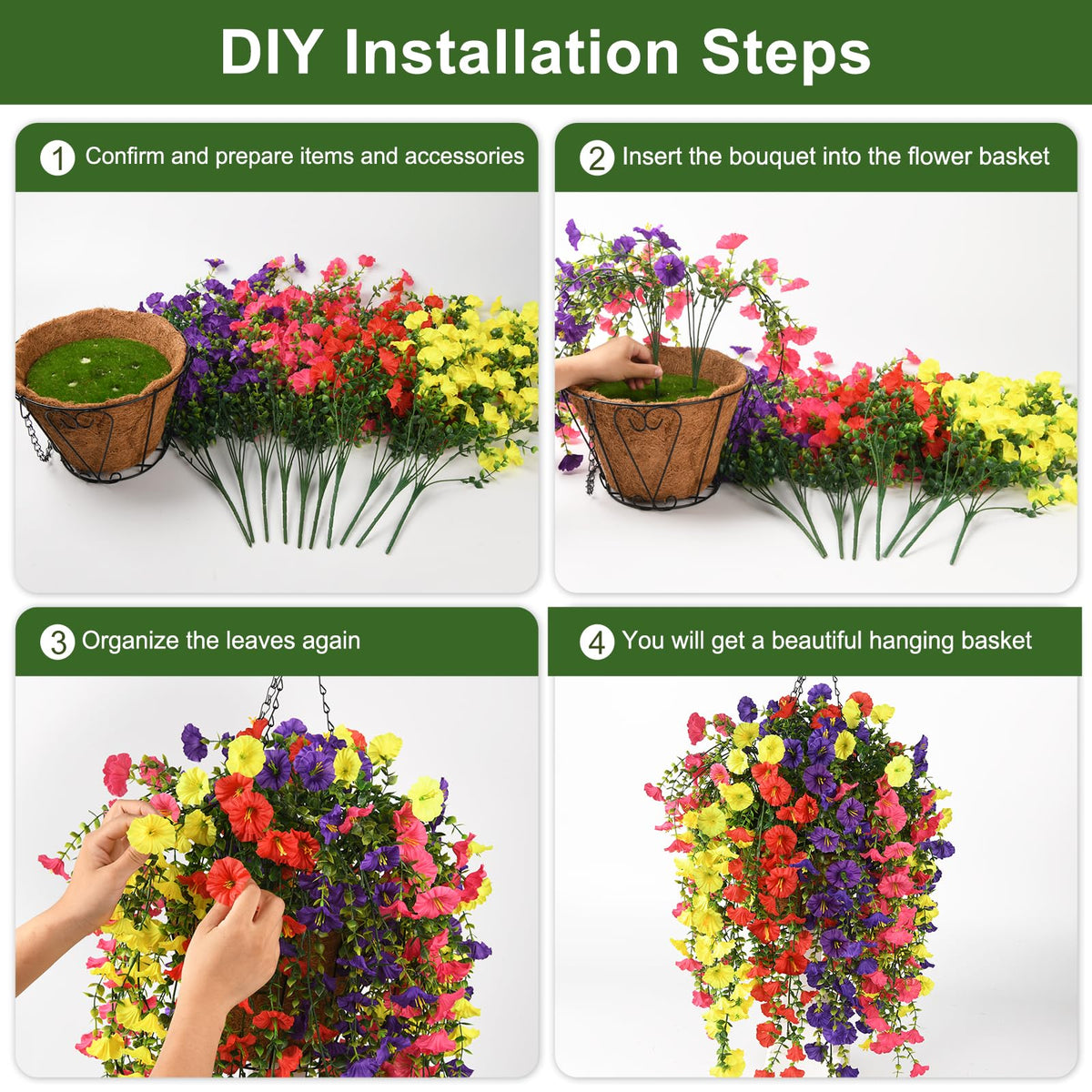Homsunny maintenance-free flowers require no sunlight or watering for convenient outdoor decor