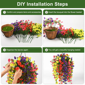 Homsunny maintenance-free flowers require no sunlight or watering for convenient outdoor decor