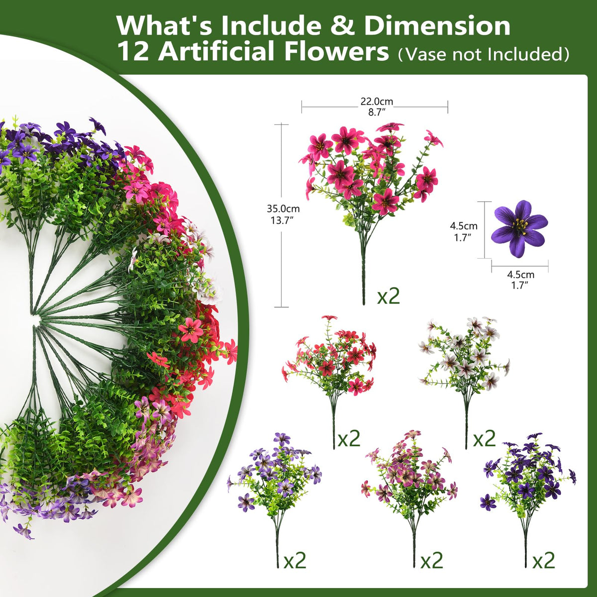 Homsunny outdoor daisy bundle on patio demonstrates UV-resistant color longevity.