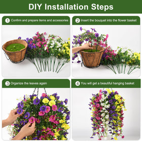 Homsunny outdoor-ready hanging basket decor for patios, balconies, and porches.