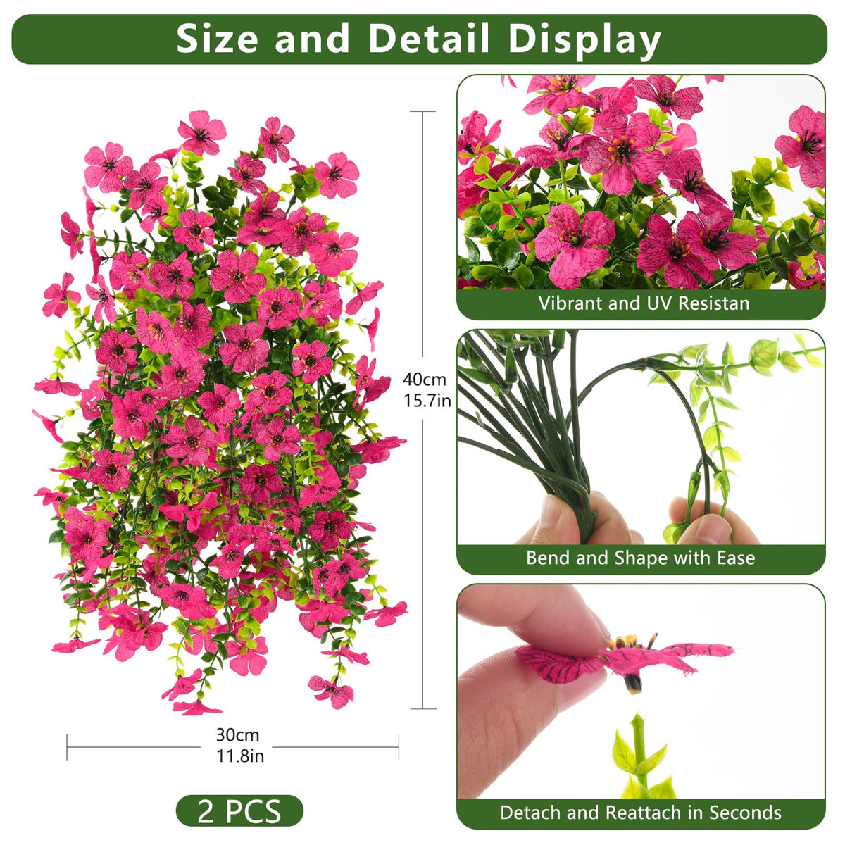 Homsunny silk daisy close up in rose red with vivid color