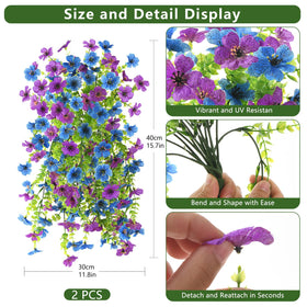 Homsunny silk daisy flowers hanging planter arrangement for balcony and yard