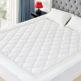 HOMTEC California King Mattress Pad top layer in soft cotton for breathable comfort