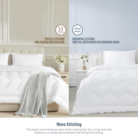 HOMTEC duvet insert breathable polyfill delivers lightweight warmth.