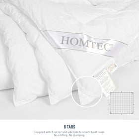 HOMTEC king-size 104x88 duvet insert dimensions offer generous sleeping space.