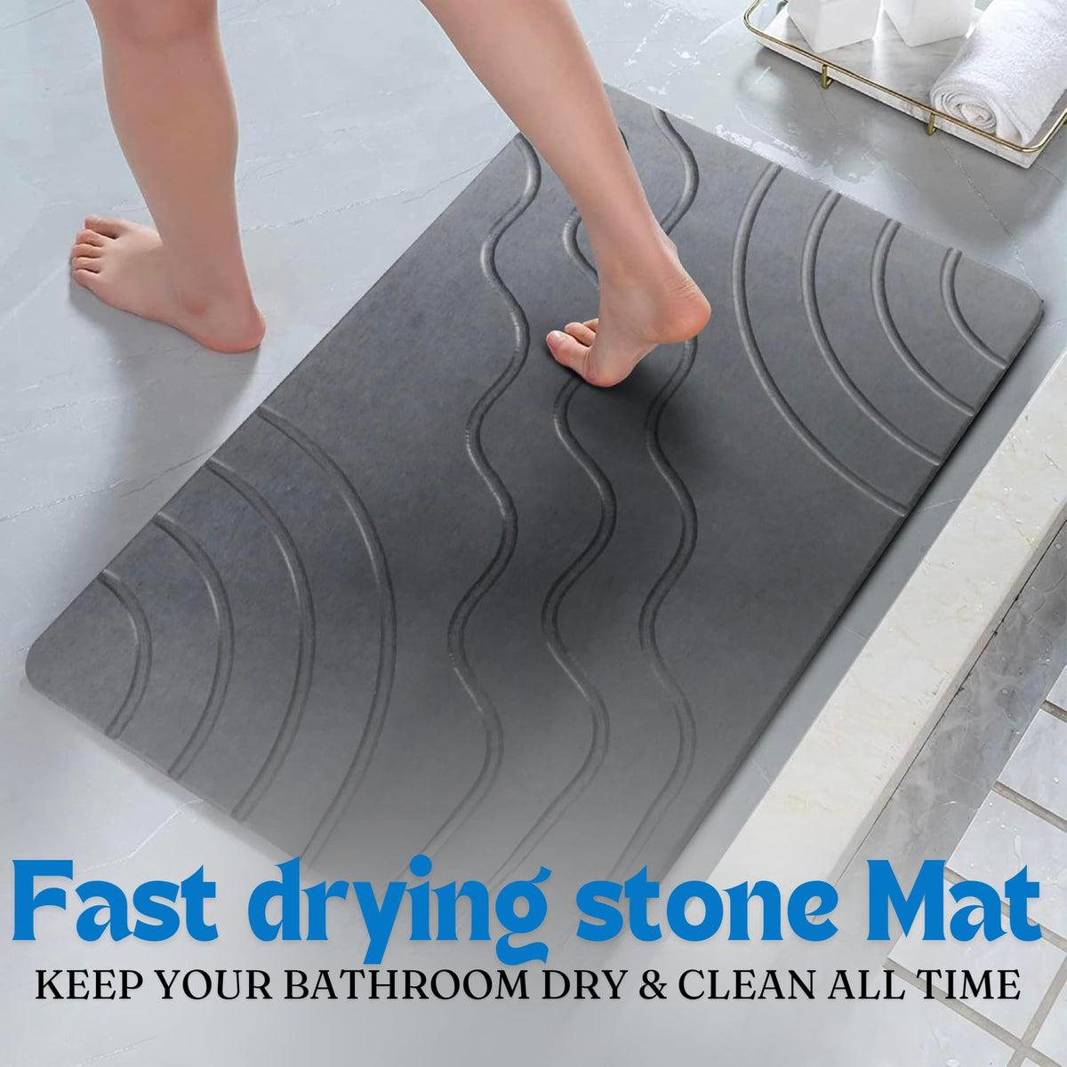 HOMY BLISS diatomaceous stone construction offers durable, long-lasting bathroom comfort
