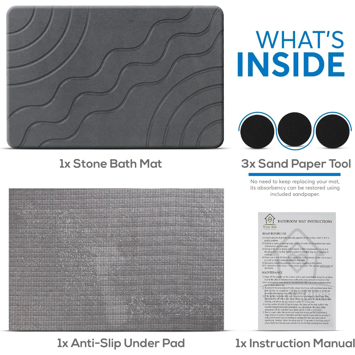 HOMY BLISS versatile mat for kitchen counters and entryways
