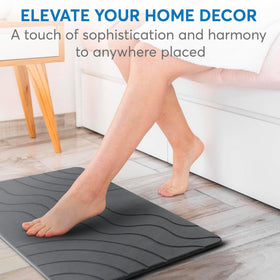 HOMY BLISS multi-use mat placed in bathroom and kitchen areas for practicality