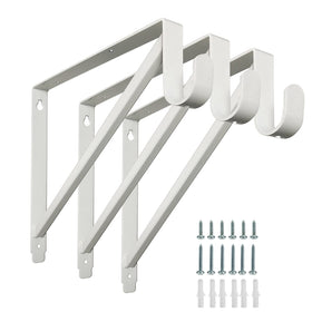 Homydom heavy-duty closet brackets white angled view showing sturdy rod support