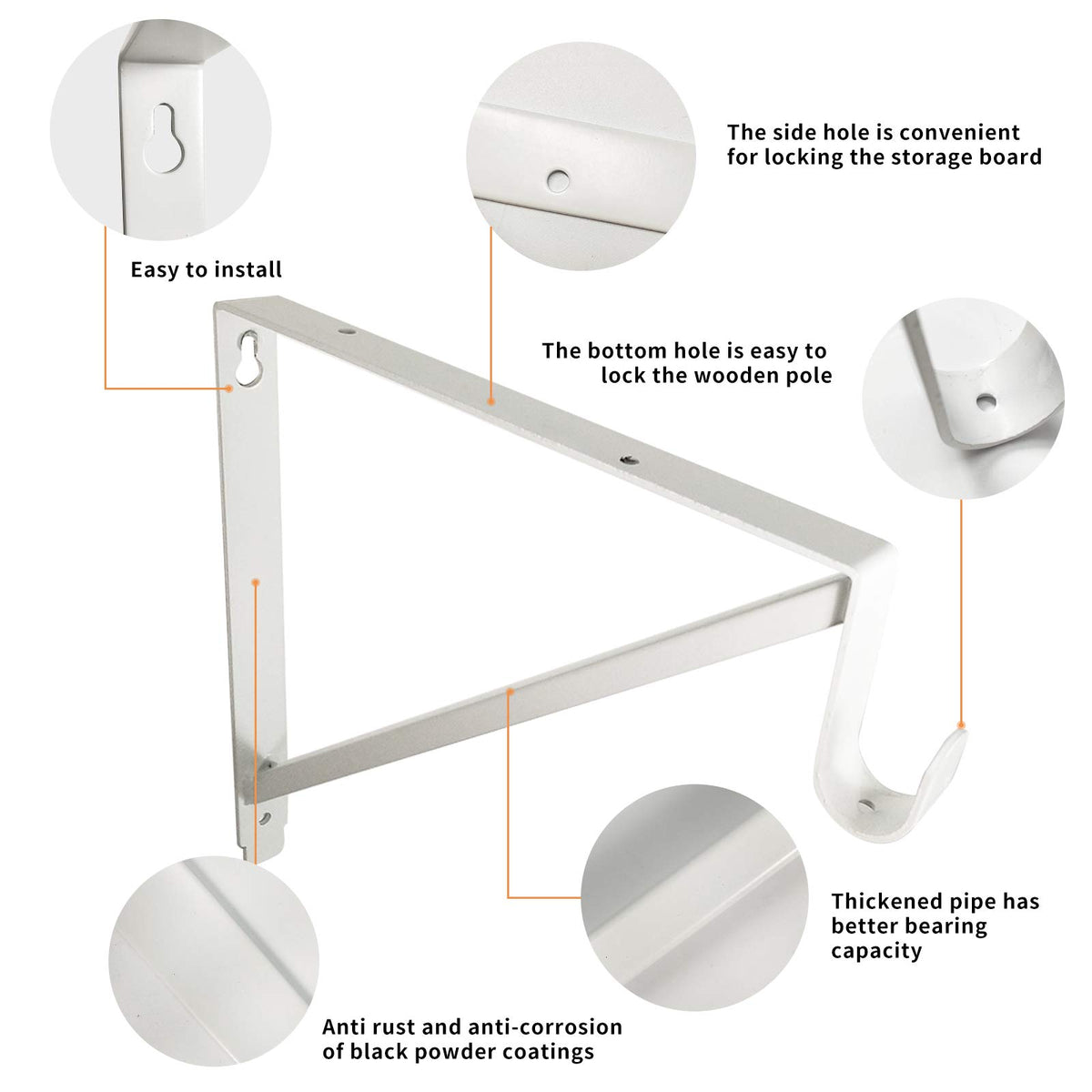 Homydom heavy-duty metal brackets close-up weld indicates durability and scratch resistance