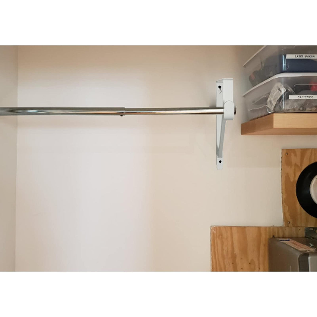 Homydom rod-shelf brackets white product front view highlights easy installation