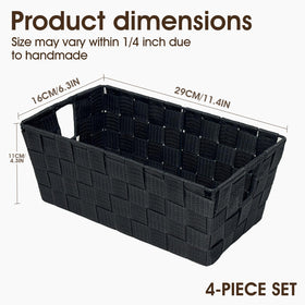 Homyfort black storage basket with built-in handles for easy carrying