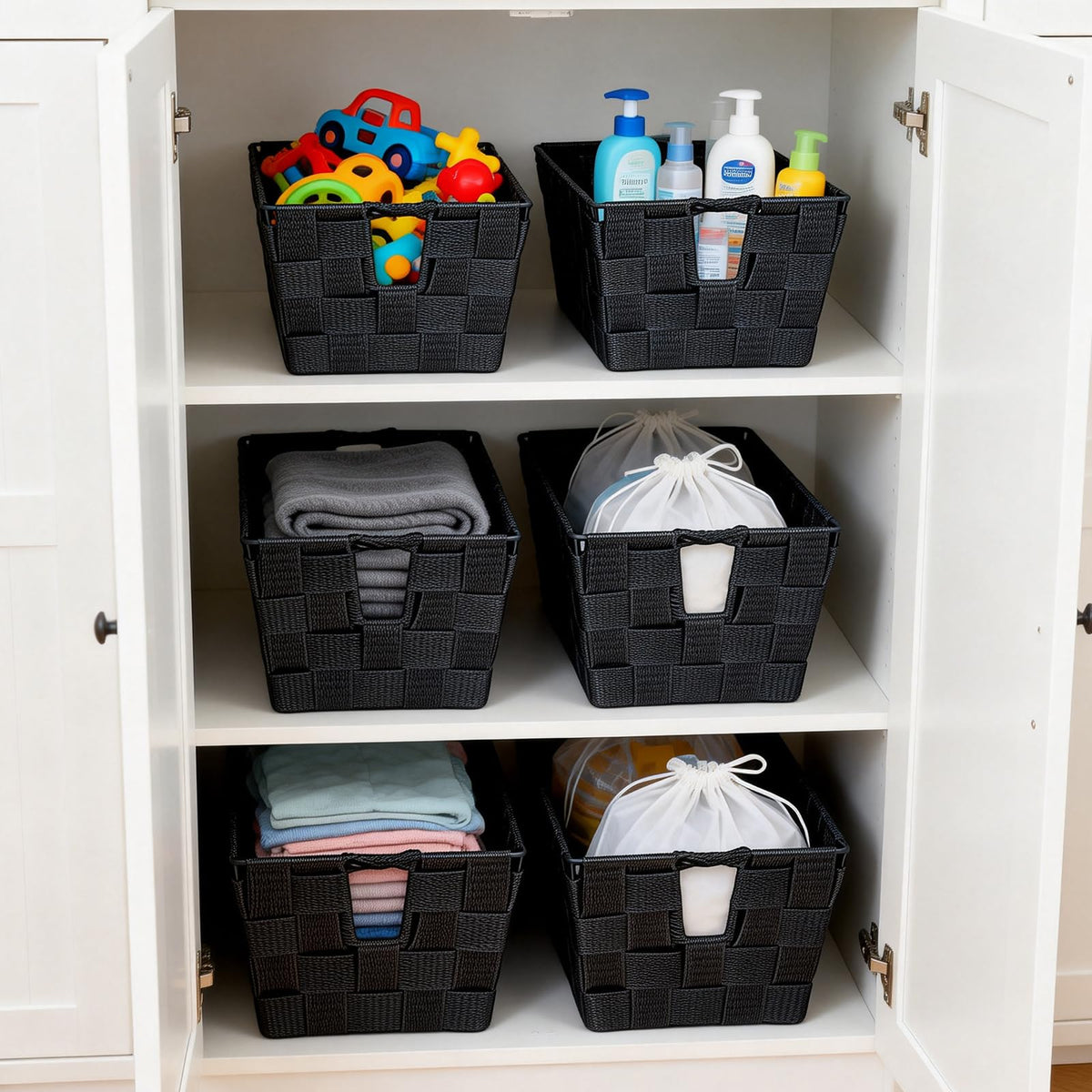 Homyfort compact 11.4-by-6.5-by-4.5-inch basket maximizes space