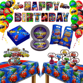 HOMYPOWER Cars banner creates a coordinated party backdrop.